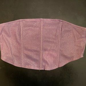 Purple Sparkly Strapless Top